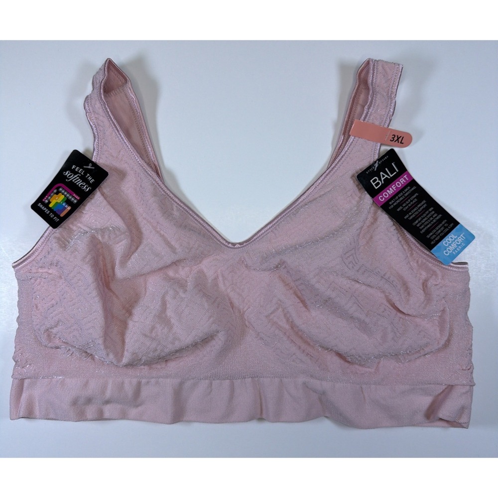 Bali Comfort Revolution Wireless Bra Pink Cool Comfort DF3484 3XL NWT